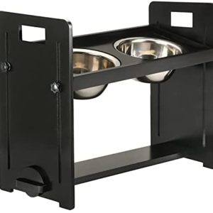 Elevated Dog Bowls Stand - Freely Adjustable from 4'' to 14'' Raised Dog Bowl Food Bowls